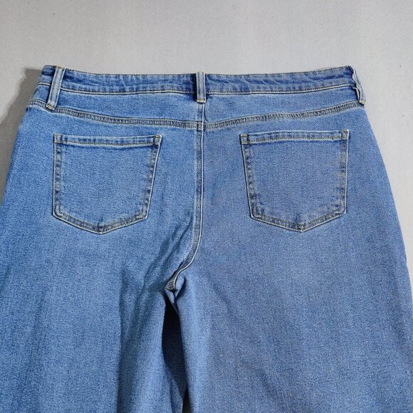 Buffalo jeans women's size 16 denim blue colour Della High rise Wide leg jean - Picture 4 of 14